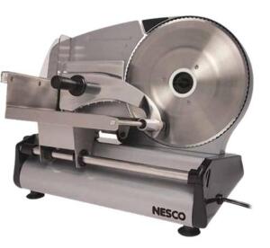 DESCRIPTION: (1) EVERYDAY FOOD SLICER BRAND/MODEL: NESCO/FS-250 INFORMATION: STAINLESS STEEL/180-WATT GEAR MOTOR RETAIL$: 149.08 SIZE: 11.1"L X 11"W X