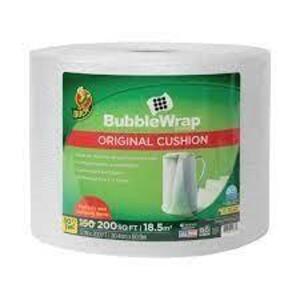 DESCRIPTION: (1) ROLL OF BUBBLE WRAP BRAND/MODEL: DUCK BRAND RETAIL$: $30.00 EA SIZE: 200 SQ FT QTY: 1