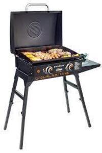 DESCRIPTION: (1) GRIDDLE WITH HOOD AND LEGS BRAND/MODEL: BLACKSTONE ADVENTURE READY RETAIL$: $300.00 EA SIZE: 22" QTY: 1