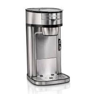 DESCRIPTION: (1) SINGLE SERVE COFFEE MAKER BRAND/MODEL: HAMILTON BEACH #47550 INFORMATION: STAINLESS RETAIL$: $40.00 EA SIZE: 14 OZ QTY: 1