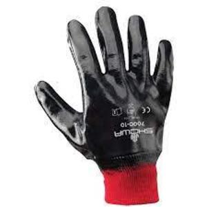 DESCRIPTION: (24) HEAVY DUTY NITRILE PALM COATED WORK GLOVES BRAND/MODEL: SHOWA #7000-10 INFORMATION: BLACK AND RED RETAIL$: $4.06 EA SIZE: SIZE 10 QT