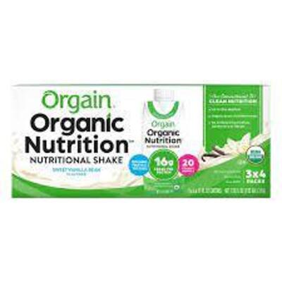 DESCRIPTION: (1) 3X4 CARTON OF NUTRITIONAL SHAKE BRAND/MODEL: ORGAIN ORGANIC NUTRITION INFORMATION: CREAMY CHOCOLATE FUDGE RETAIL$: $40.00 EA SIZE: 11