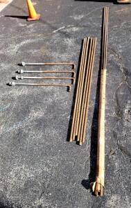 DESCRIPTION: (4) 3/4"X36" CONCRETE ANCHORS, (6) 1"X6" REINFORCING RODS, AND (6) 1/2"X12' ALL THREAD RODS QTY: 1