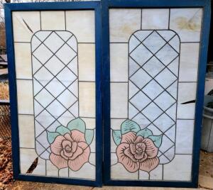 DESCRIPTION: (2) 36"X72" STAINED GLASS WINDOWS INFORMATION: SOME DAMAGE - SEE PHOTOS QTY: 2