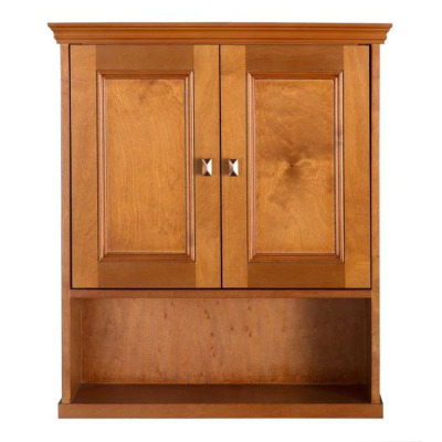 EXHIBIT BATHROOM STORAGE WALL CABINET IN RICH CINNAMON