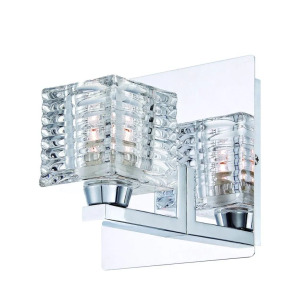 OLIVET 1-LIGHT CHROME SCONCE WITH CUBE GLASS SHADE