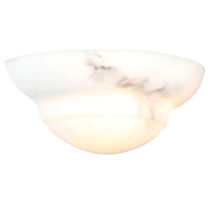 (2) 1-LIGHT WHITE SCONCE WITH ALABASTER SHADE