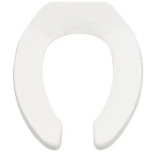 COMMERCIAL ELONGATED OPEN FRONT TOILET SEAT IN WHITE