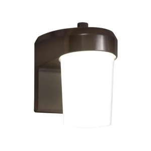 BRONZE OUTDOOR INTEGRATED LED ENTRY AND PATIO LIGHT SCONCE WITH DUSK TO DAWN
