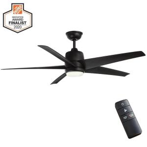 MENA 54" BLACK COLOR CHANGING INTEGRATED LED INDOOR/OUTDOOR CEILING FAN WITH LIGHT KIT AND REMOTE CONTROL