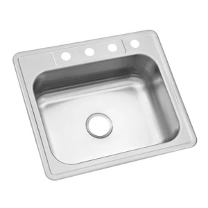 DROP-IN STAINLESS STEEL 4-HOLE SINGLE BOWL KITCHEN SINK