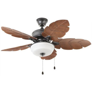 PALM COVE 44" INDOOR/OUTDOOR LED NATURAL IRON CEILING FAN WITH LIGHT KIT