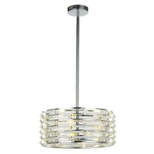 AVANT 3-LIGHT CURVED CRYSTAL AND CHROME PENDANT