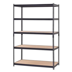 BLACK 5-TIER HEAVY DUTY STELL GARAGE STORAGE SHELVING UNIT