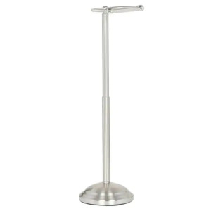 GREENWICH TELESCOPING PIVOTING FREE-STANDING TOILET PAPER HOLDER IN SPOTSHIELD BRUSHED NICKEL