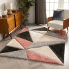 SAN FRANCISCO VENICE BLUSH MODERN GEOMETRIC ABSTRACT CARVED SHAG AREA RUG