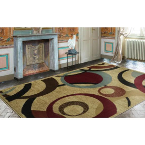 ROYAL COLLECTION CONTEMPORARY ABSTRACT BEIGE AREA RUG