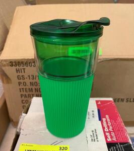 (22) ORANGE AND GREEN TUMBLERS