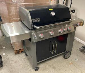 GENESIS II S-435 4-BURNER PROPANE GAS GRILL IN STAINLESS WITH BUILT-IN THERMOMETER AND SIDE BURNER
