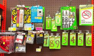 DESCRIPTION: ASSORTED BRASS HOUSE NUMBERS AND SIGNS AS SHOWN LOCATION: SHOP QTY: 1