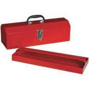 DESCRIPTION: 19" HIP ROOF STEEL TOOLBOX-RED SIZE: 19" LOCATION: SHOP QTY: 1