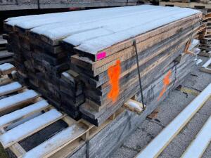 DESCRIPTION: (78) PIECES OF 5" X 1" X 8' OF OAK LUMBER SIZE: 5" X 1" X 8' LOCATION: OUTSIDE. THIS LOT IS: SOLD BY THE PIECE QTY: 78