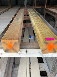 DESCRIPTION: (2) 6" X 6" X 8' PINE BOARDS LOCATION: BUILDING #4 THIS LOT IS: SOLD BY THE PIECE QTY: 2