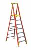 DESCRIPTION: (1) FIBERGLASS PLATFORM STEPLADDER BRAND/MODEL: WERNER/PD6207 INFORMATION: ORANGE & SILVER/LOAD CAPACITY: 300 LBS/MAX REACH: 13' RETAIL$: