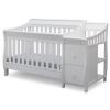 DESCRIPTION: (1) CONVERTIBLE CRIB & CHANGER BRAND/MODEL: DELTA CHILDREN/74461-100 INFORMATION: WHITE/4-IN-1/WOOD RETAIL$: 349.99 SIZE: 70.75"L X 33.5"