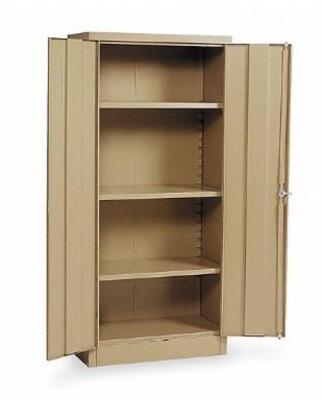 DESCRIPTION: (1) STORAGE CABINET BRAND/MODEL: GRAINGER/1UFD4 INFORMATION: TAN/LOAD CAPACITY: 175 PER SHELF RETAIL$: 222.61 SIZE: 15"D X 66"H X 30"W QT