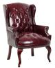 DESCRIPTION: (2) TRADITIONAL WINGBACK GUEST CHAIR BRAND/MODEL: BOSS/B809-BY INFORMATION: BURGUNDY/HARDWARE NOT INCLUDED, MUST COME INTO INSPECT/MINOR