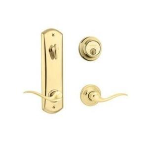 DESCRIPTION: (1) TUSTIN PASSAGE DOOR LEVERSET BRAND/MODEL: KWIKSET/508TNL-15S INFORMATION: BRIGHT BRASS/WITH SMARTKEY RETAIL$: 128.65 SIZE: 2-3/8"BACK