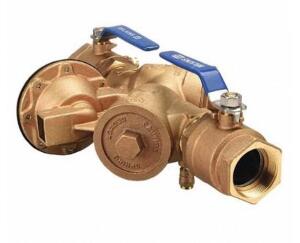 DESCRIPTION: (1) REDUCED PRESSURE ZONE BACKFLOW PREVENTER BRAND/MODEL: ZURN WILKINS/2-975XL INFORMATION: BRONZE/TEMP RANGE: 33 TO 140F/MAX PRESSURE: 1