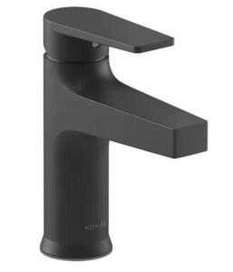 DESCRIPTION: (1) TAUT BATHROOM FAUCET BRAND/MODEL: KOHLER/K-74013-4-BL INFORMATION: MATTE BLACK/1.2 GPM/WITH POP-UP DRAIN RETAIL$: 316.09 SIZE: 6.18"H