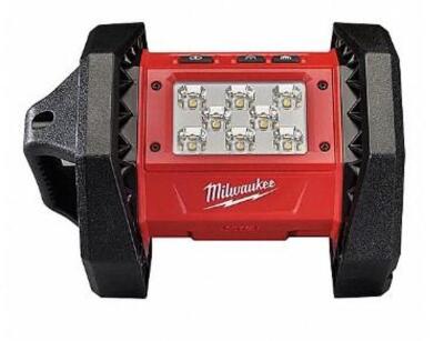 DESCRIPTION: (1) RECHARGEABLE FLOODLIGHT BRAND/MODEL: MILWAUKEE/2361-20 INFORMATION: 1,500 IM LUMENS/RED & BLACK RETAIL$: 112.65 SIZE: 6.25"H QTY: 1