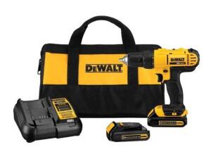 DESCRIPTION: (1) IMPACT DRILL & DRIVER SET BRAND/MODEL: DEWALT/DCD771C2 INFORMATION: 20-VOLT/2-SPEEDS/CORDLESS RETAIL$: 159.00 SIZE: 1/2"DRILL DRIVER