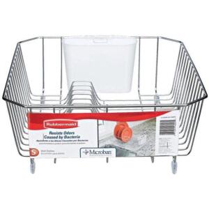 DESCRIPTION: (1) DISH DRAINER BRAND/MODEL: RUBBERMAID/F36008M5CHROMP1 INFORMATION: CHROME/13-SLOTS RETAIL$: 10.08 SIZE: 14.3"L X 12.5"W X 5.44"J QTY: