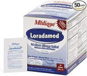 DESCRIPTION: (2) BOXES OF (50) ALLERGY TABLETS BRAND/MODEL: LORADAMED #MDQ-1512834 RETAIL$: $10.85 EA QTY: 2