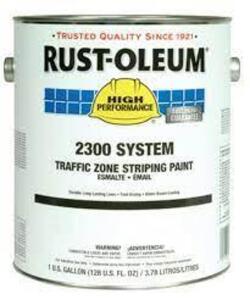 DESCRIPTION: (1) TRAFFIC STRIPING ENAMEL BRAND/MODEL: RUST--OLEUM 2300 INFORMATION: YELLOW RETAIL$: 126.2 SIZE: 1 GALLON QTY: 1