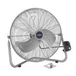 DESCRIPTION: (1) HIGH VELOCITY FLOOR OR WALL MOUNT FAN BRAND/MODEL: LASKO RETAIL$: 100 SIZE: 20" QTY: 1