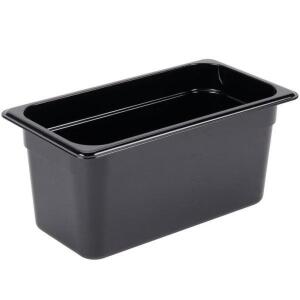 DESCRIPTION: (6) CARLISLE 1/3 SIZE BLACK PLASTIC INSERT - NEW BRAND / MODEL: CARLISLE 3066203 ADDITIONAL INFORMATION RETAILS FOR $6 PER SIZE: 6" DEEP