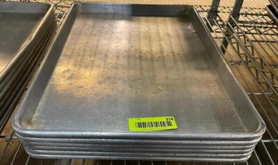 DESCRIPTION: (6) HALF SIZE SHEET PANS SIZE: HALF SIZE LOCATION: BAY 6 THIS LOT IS: SOLD BY THE PIECE QTY: 6