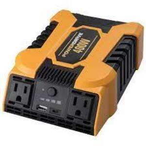 DESCRIPTION: (1) POWER INVERTER BRAND/MODEL: POWER DRIVE #493X03 INFORMATION: YELLOW RETAIL$: $55.97 EA SIZE: 115 VAC, 11.80", 7.60" W QTY: 1