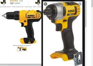 DESCRIPTION: (2) DRILLS (1) IMPACT DRIVER (1) COMPACT DRILL DRIVER BRAND/MODEL: DEWALT #DCD771/DEWALT #DCF885 RETAIL$: $129.00/$200.00 SIZE: COMES WIT