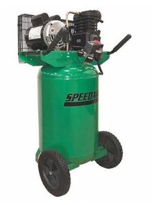 DESCRIPTION: (1) PORTABLE AIR COMPRESSOR BRAND/MODEL: SPEEDAIRE/4TW29 INFORMATION: OIL LUBRICATED/5.50 CFM/HP: 2/82 DBA/DAMAGED, SEE FOR INSPECTION RE