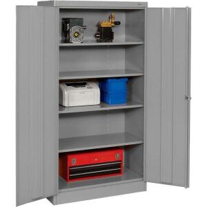 DESCRIPTION: (1) STEEL STORAGE CABINET BRAND/MODEL: TENNSCO/1470 INFORMATION: GRAY/4-SHELVES/DAMAGED, SEE FOR INSPECTION RETAIL$: 831.99 SIZE: 66-1/2"