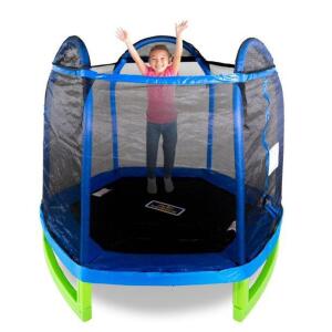 DESCRIPTION: (1) MY FIRST TRAMPOLINE BRAND/MODEL: BOUNCE PRO/MSC-84MFT-FZ INFORMATION: MAX WEIGHT: 300 LBS/WITH FLASH LIGHT ZONE RETAIL$: 142.10 SIZE: