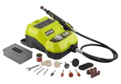 DESCRIPTION: (1) VARIBLE SPEED ROTARY TOOL BRAND/MODEL: RYOBI ONE+/P460 INFORMATION: 34,000 RPM/GREEN/33-ACCESSORIES RETAIL$: 89.96 SIZE: 36" QTY: 1