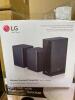 DESCRIPTION: (1) SOUNDBAR WIRELESS SPEAKER KIT BRAND/MODEL: LG/SPK8-S INFORMATION: BLACK/WALL-MOUNTABLE/2.0 CHANNEL RETAIL$: 220.00 SIZE: SPEAKERS: 3. - 2