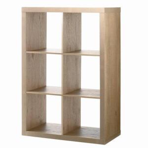 DESCRIPTION: (1) STORAGE ORGANIZER BRAND/MODEL: BETTER HOMES & GARDEN/BHD036118664022 INFORMATION: NATURAL/6-CUBE RETAIL$: 79.00 SIZE: 18.11"L X 44.29